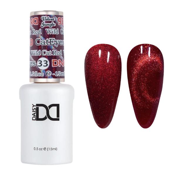 DND - DC 9D Cat Eye - Wild Cat Red - Gel Polish at Beyond Polish