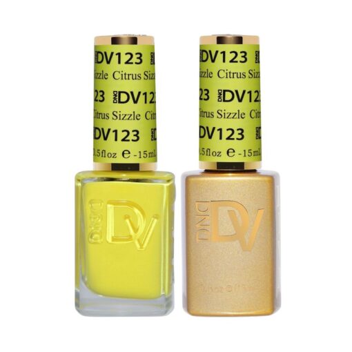 DND - Diva Duo - Citrus Sizzle - #123 - Yellow Gel & Lacquer