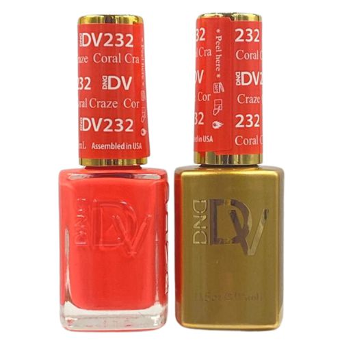 DND - Diva Duo - Coral Craze - #232 - Orange Gel & Lacquer Polish