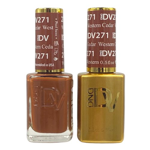 DND - Diva Duo - Western Cedar - #271 - Brown Gel & Lacquer Polish