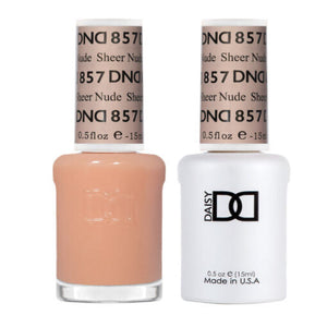 DND - Gel & Lacquer - Sheer Nude - #857 - Nude Gel & Lacquer Polish