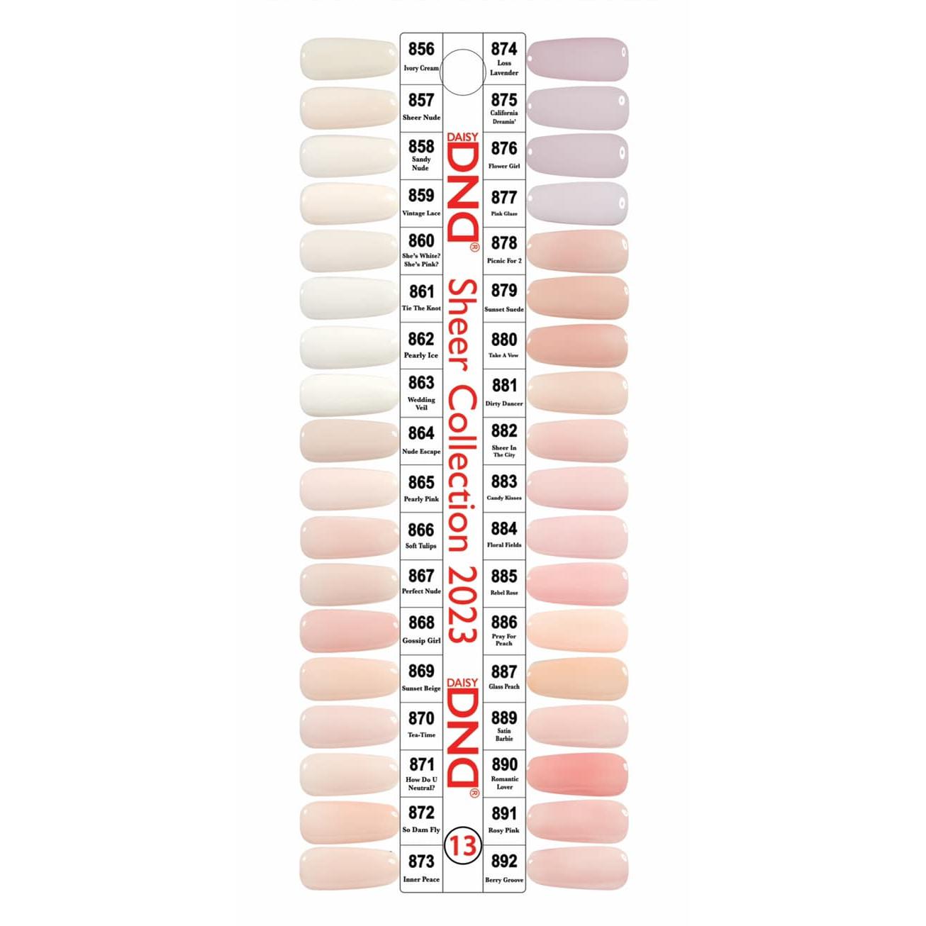 DND - Gel Starter Set - DND 36 Set Swatch #13 (Sheer Collection) - Gel & Lacquer Polish at Beyond Polish