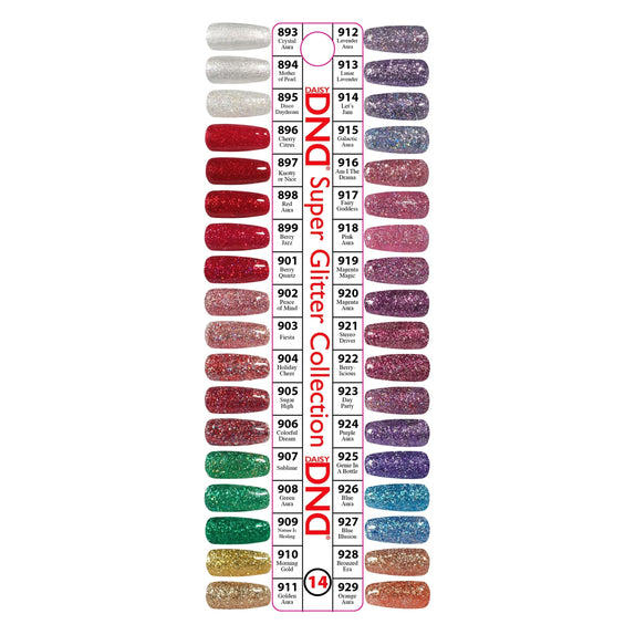 DND - Gel Starter Set - DND 36 Set Swatch #14 (Super Glitter Collection) - Gel & Lacquer Polish at Beyond Polish