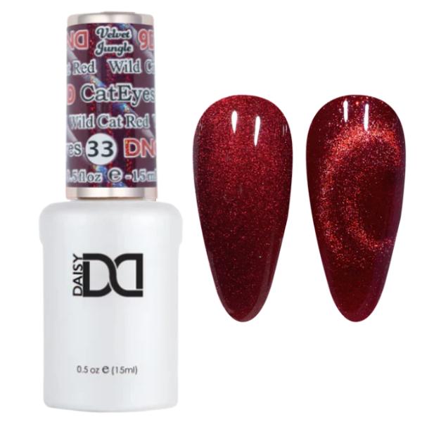 DND - Hema-Free & TPO-Free 9D Cat Eye - Wild Cat Red - 33 - Gel Polish at Beyond Polish