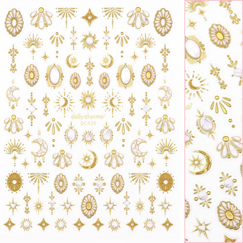 Daily Charme - 3D Embossed Nail Art Sticker - Celestial Stone