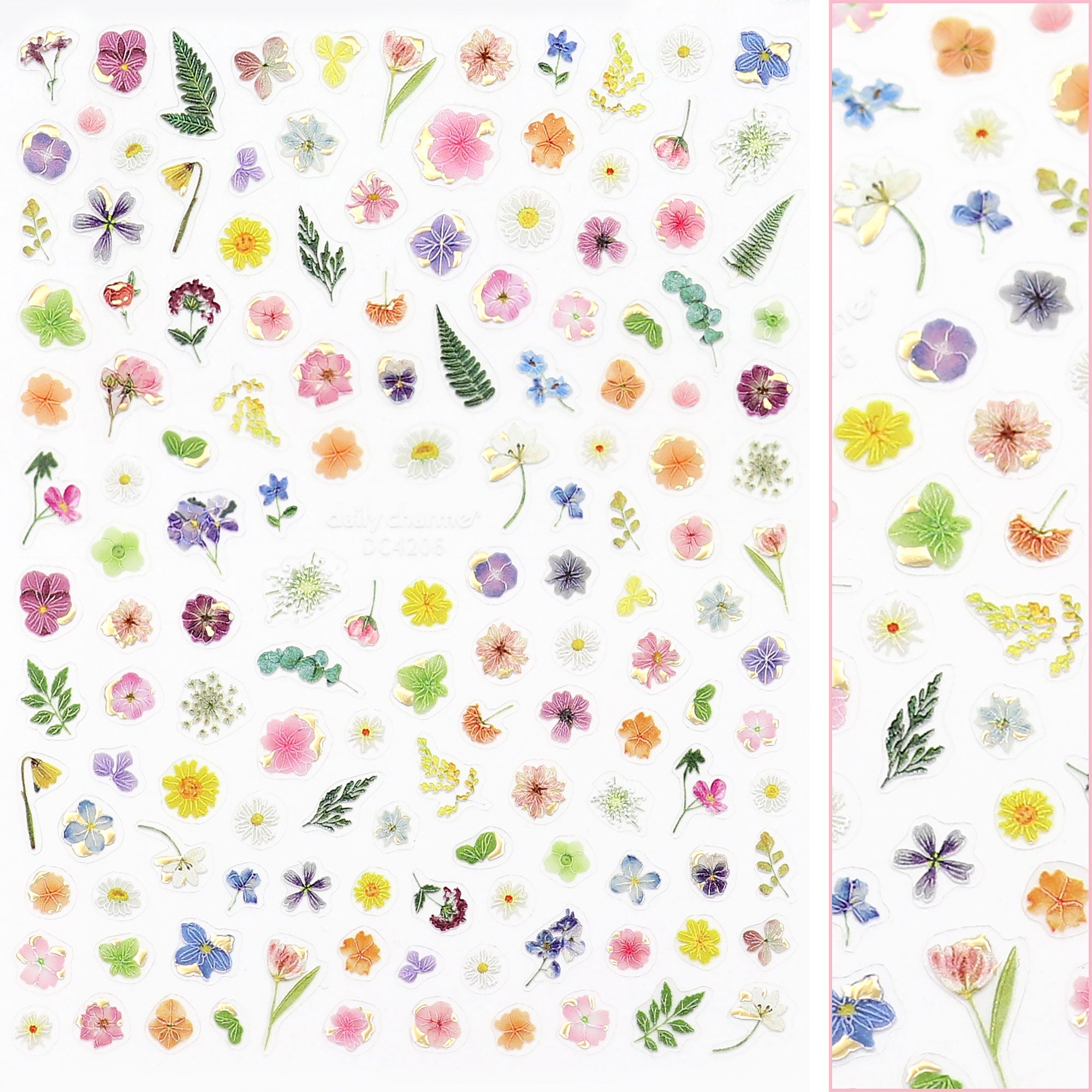 Daily Charme - 3D Embossed Nail Art Sticker - Gilded Blooms - Nail Art at Beyond Polish