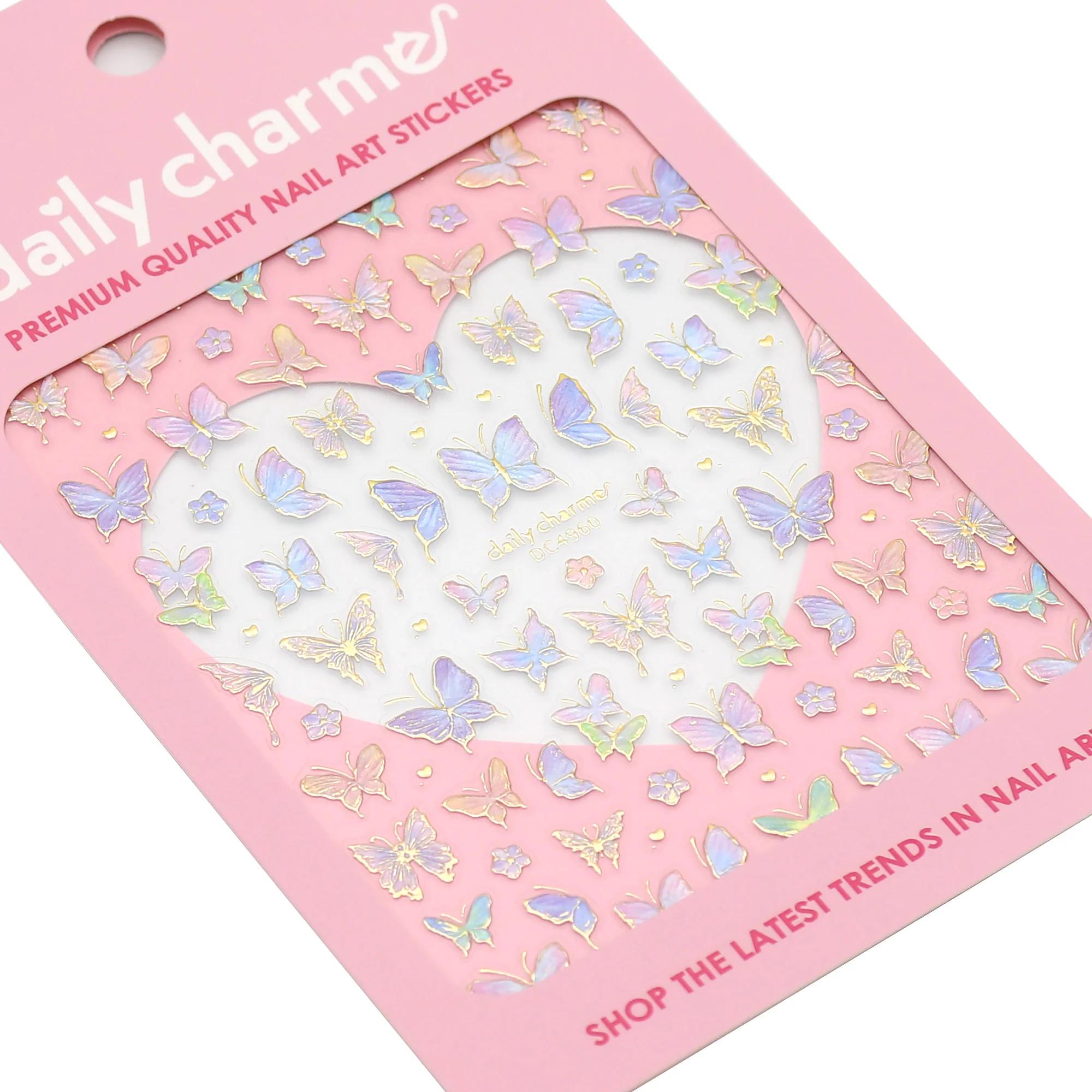 Daily Charme - 3D Embossed Nail Art Sticker – Gilded Butterfly - Nail Art at Beyond Polish