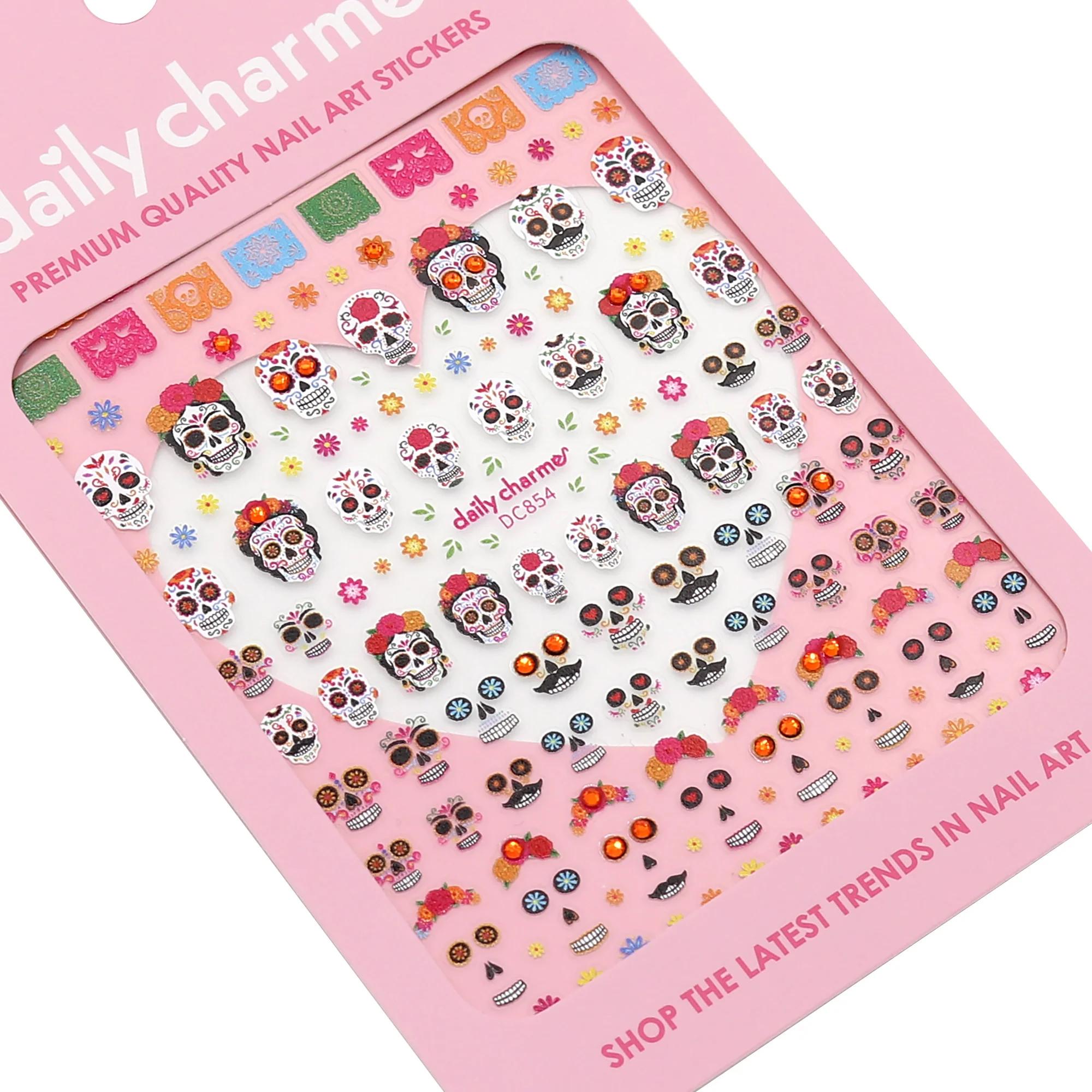 Daily Charme - Bejeweled Nail Art Sticker - Calavera Celebration - Nail Art at Beyond Polish