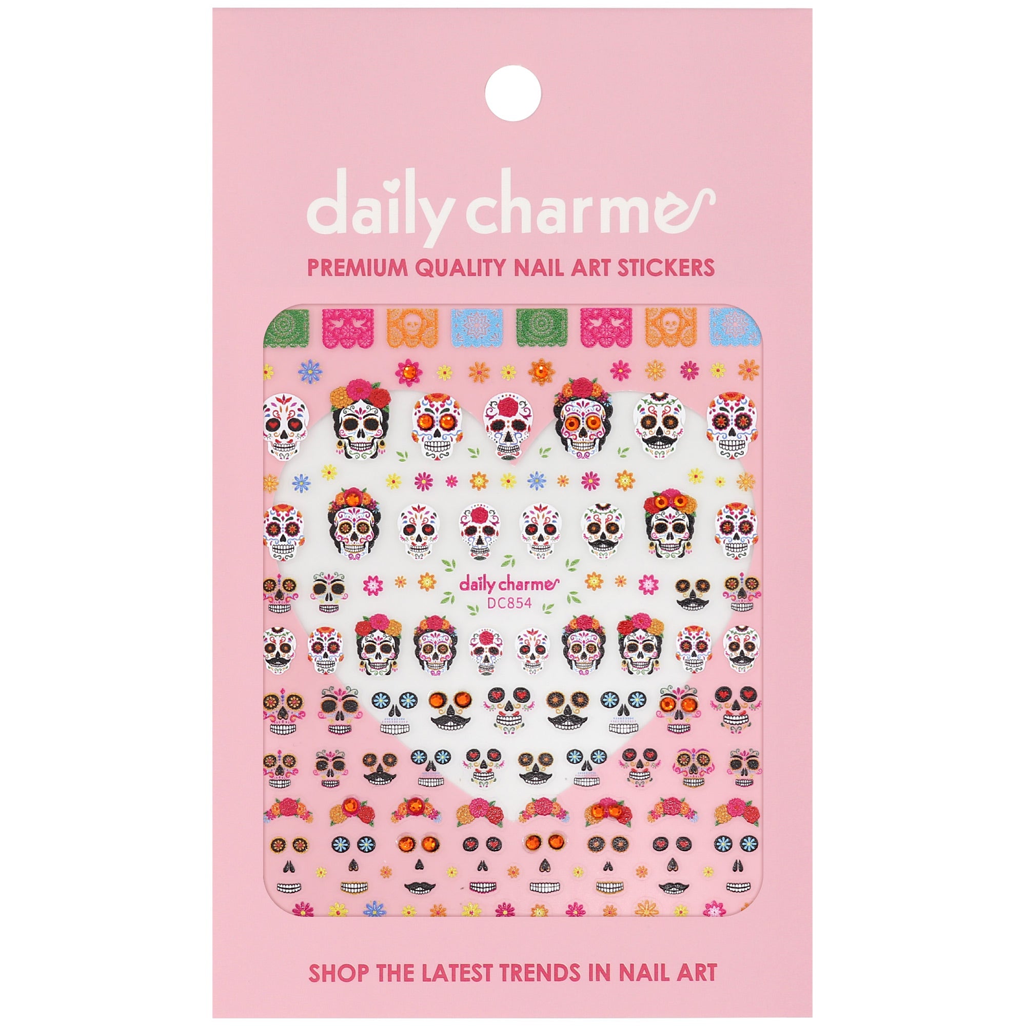 Daily Charme - Bejeweled Nail Art Sticker - Calavera Celebration - Nail Art at Beyond Polish