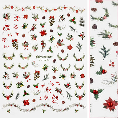 Daily Charme - Bejeweled Nail Art Sticker - Festive Greenery - Nail Art at Beyond Polish