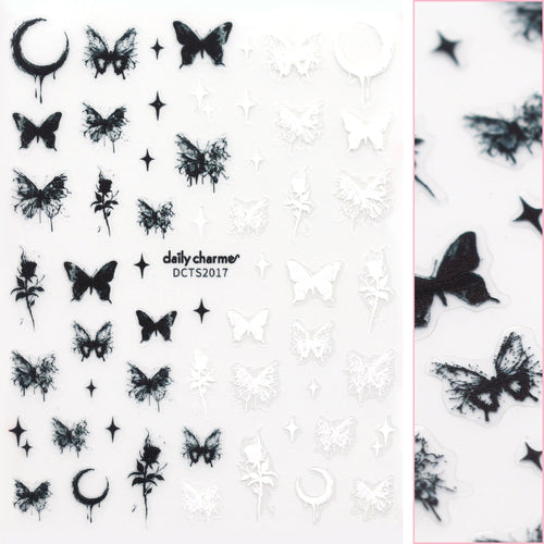 Daily Charme - Butterfly Nail Art Sticker - Smoky Ink Art