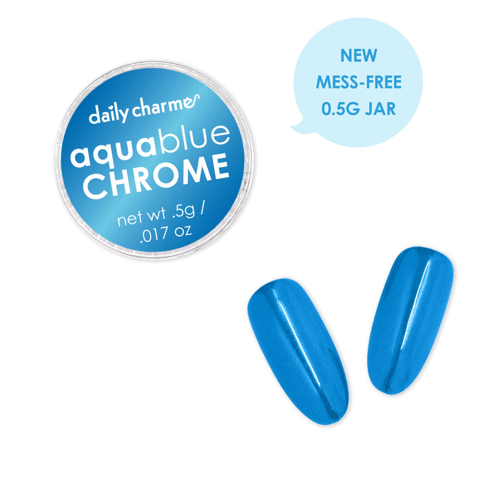 Daily Charme - Chrome Powder – Mirror Aqua Blue - Nail Art at Beyond Polish