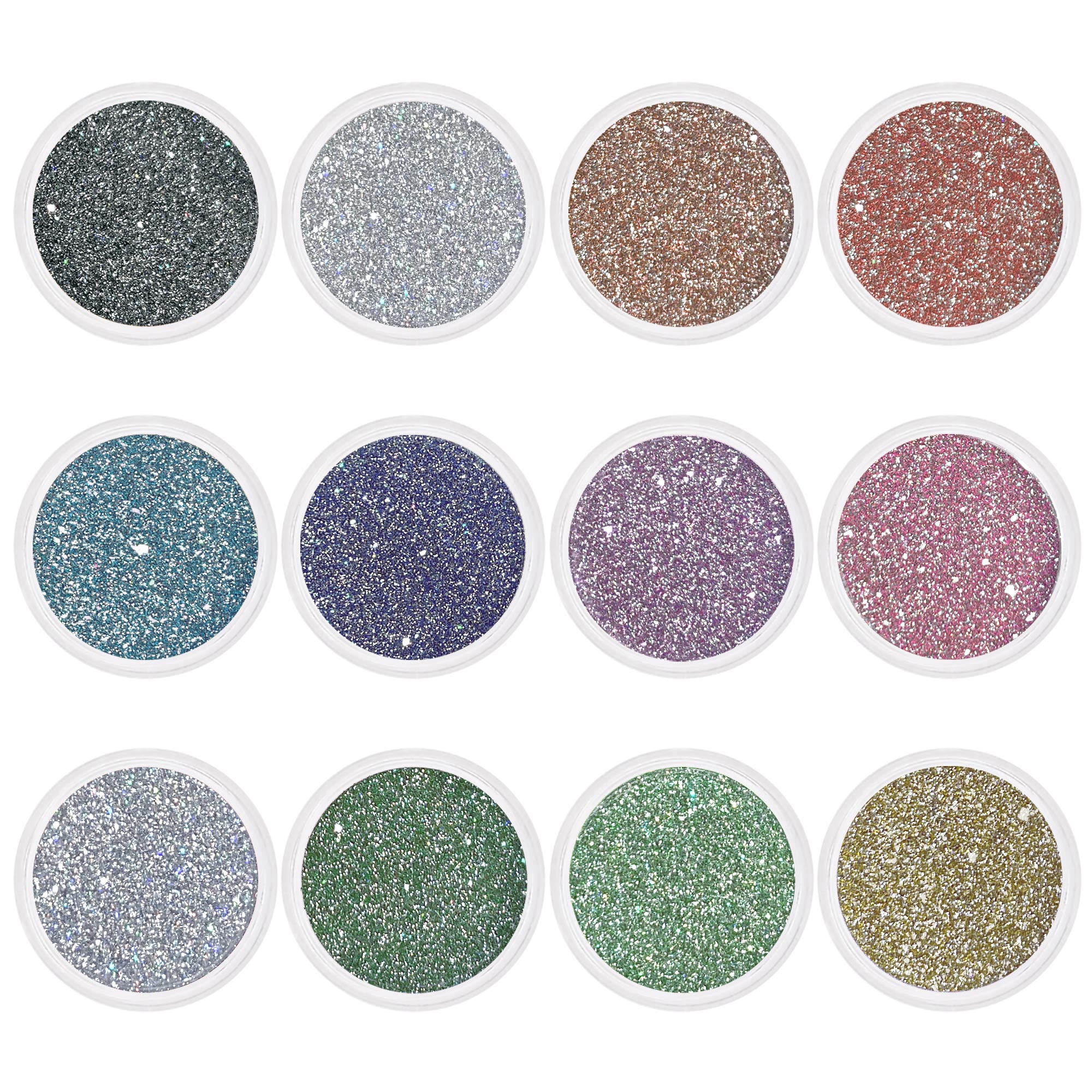 Daily Charme - Colorful Twinkle Flash Glitter Set - 12 Jars - Nail Art at Beyond Polish