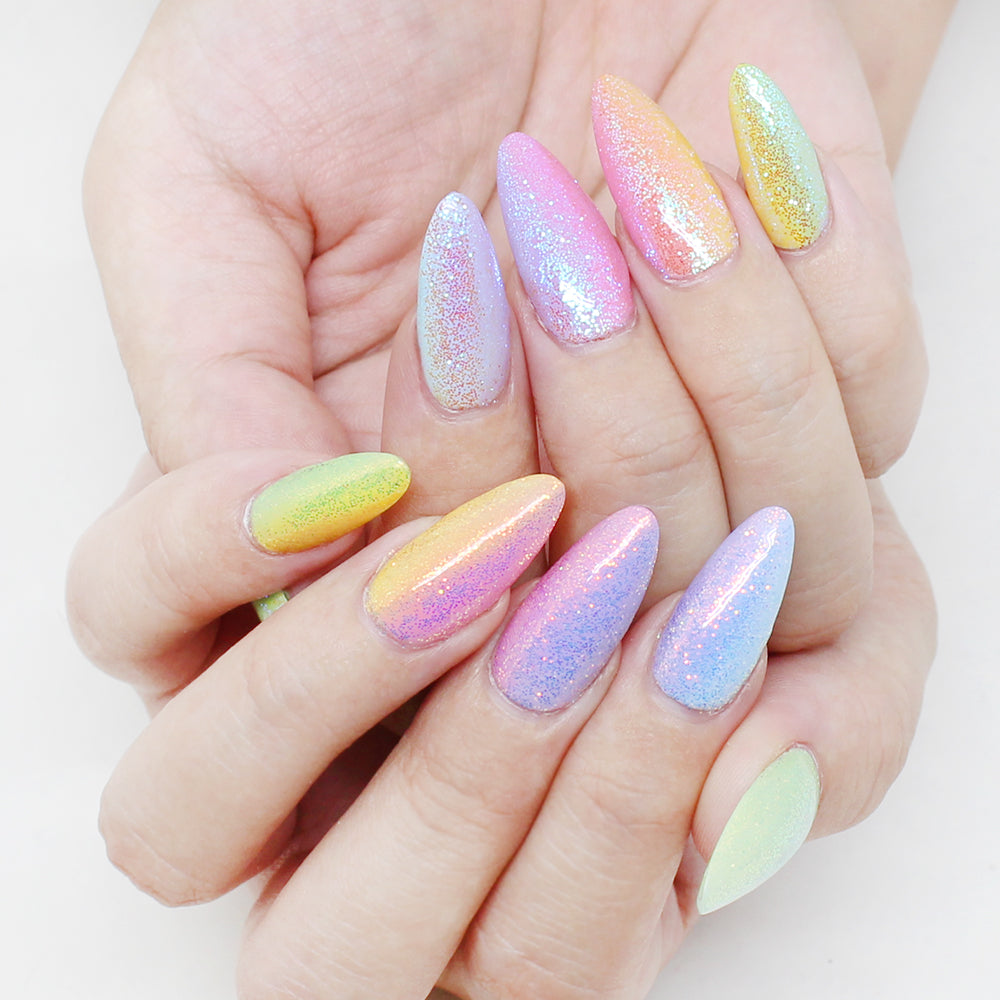 Light Blue Fairy Dust Nails That Shine