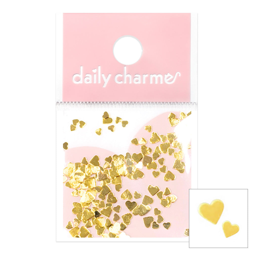 Daily Charme - Flat Heart Studs Mix - Gold - Nail Art at Beyond Polish