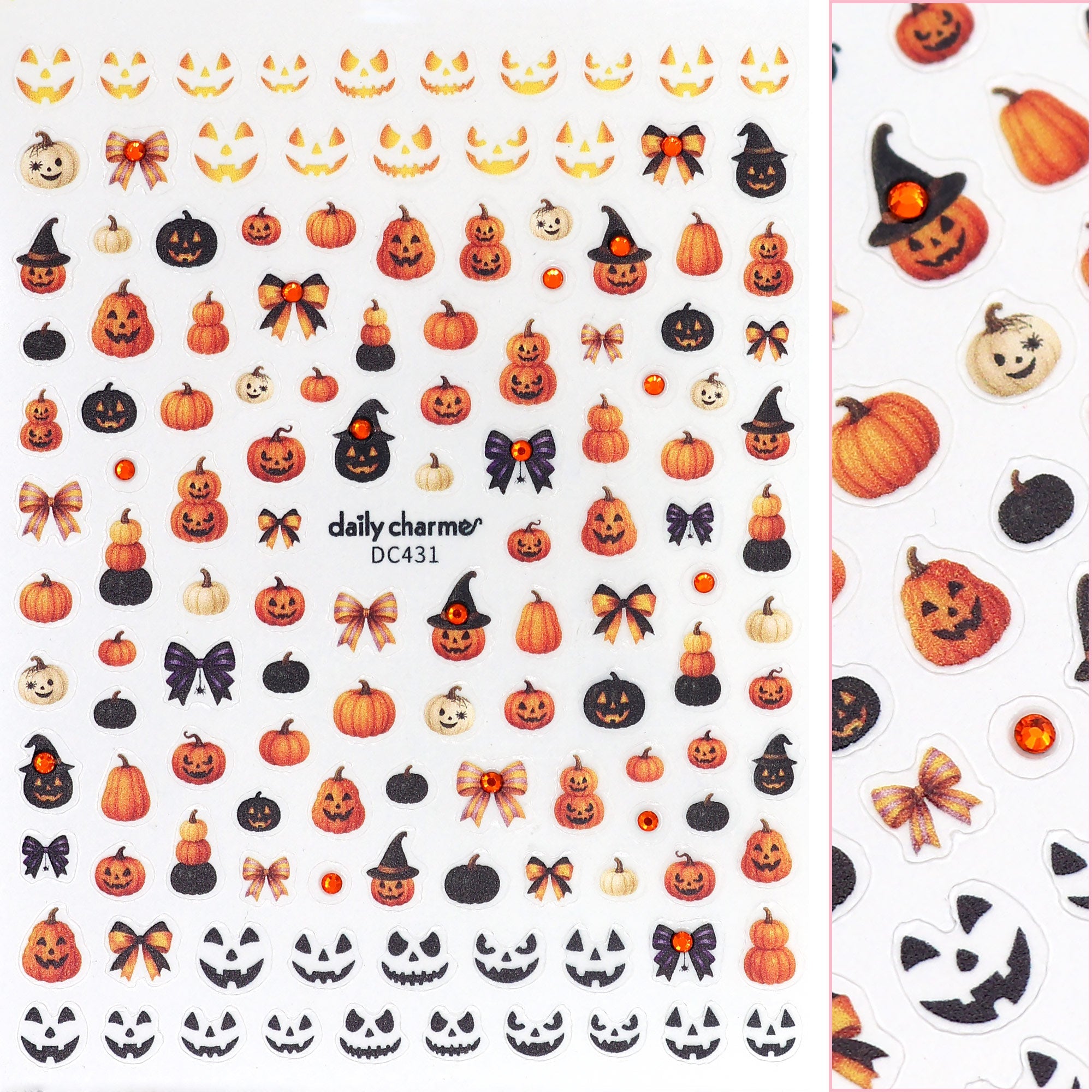 Daily Charme - Halloween Bejeweled Nail Art Sticker - Wicked Pumpkins - Nail Art at Beyond Polish