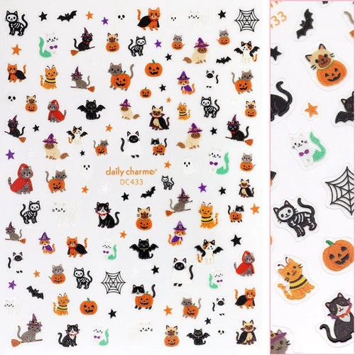 Daily Charme - Halloween Nail Art Sticker - Kitty Cat Costume Party