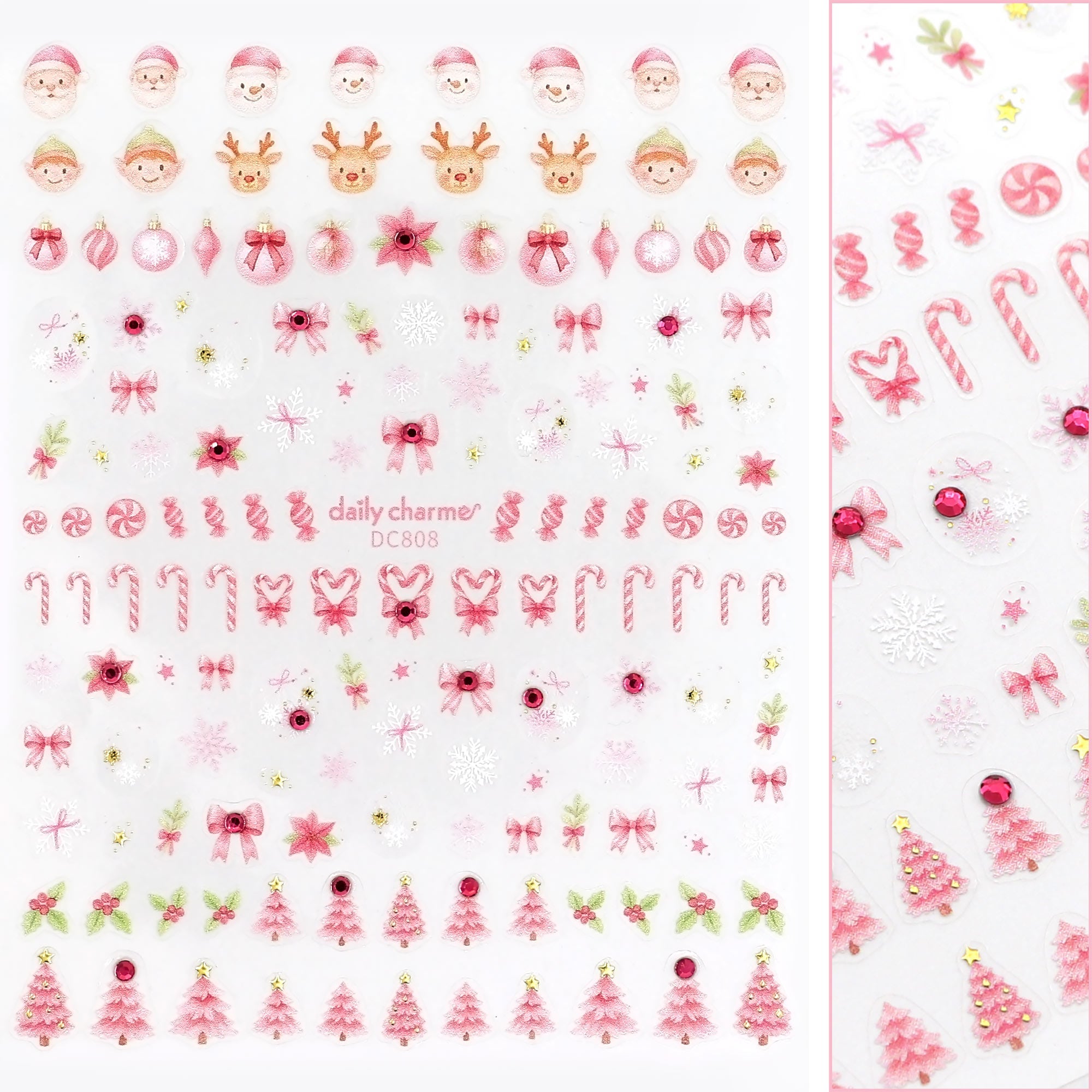 Daily Charme - Holiday Bejeweled Nail Art Sticker / Merry Pinkmas - Nail Art at Beyond Polish