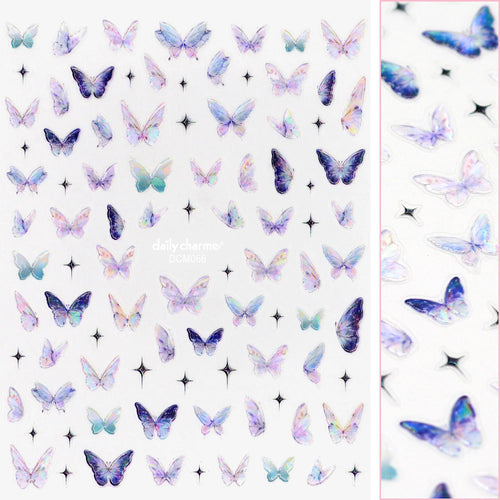Daily Charme - Holographic Butterfly Nail Art Sticker - Ethereal