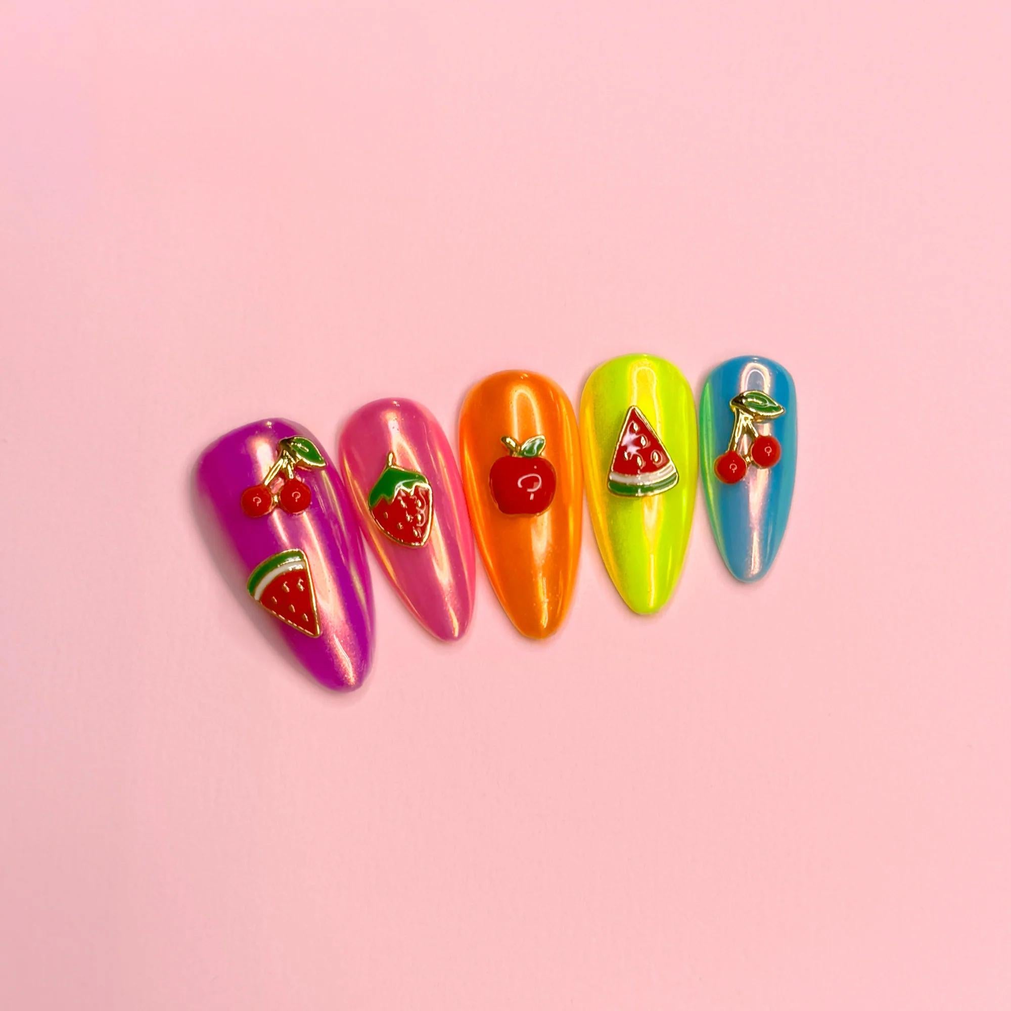 Daily Charme - Juicy Watermelon Nail Charm / Gold - Nail Art at Beyond Polish