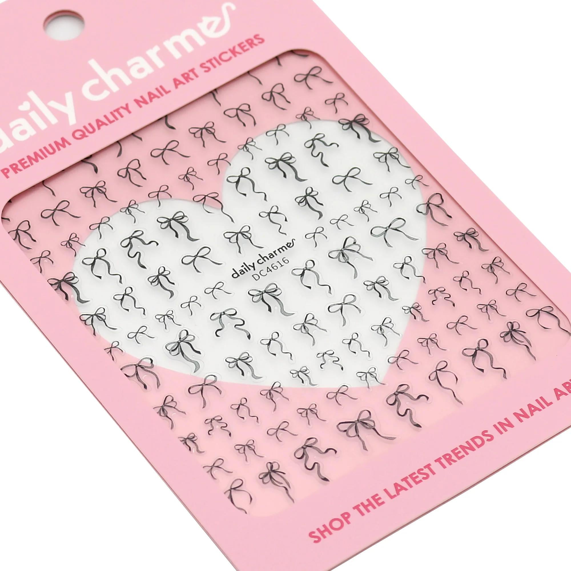 Daily Charme - Kawaii Nail Art Sticker – Ribbon Reverie – Black - Nail Art at Beyond Polish