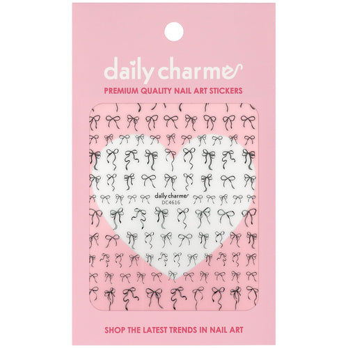 Daily Charme - Kawaii Nail Art Sticker – Ribbon Reverie – Black