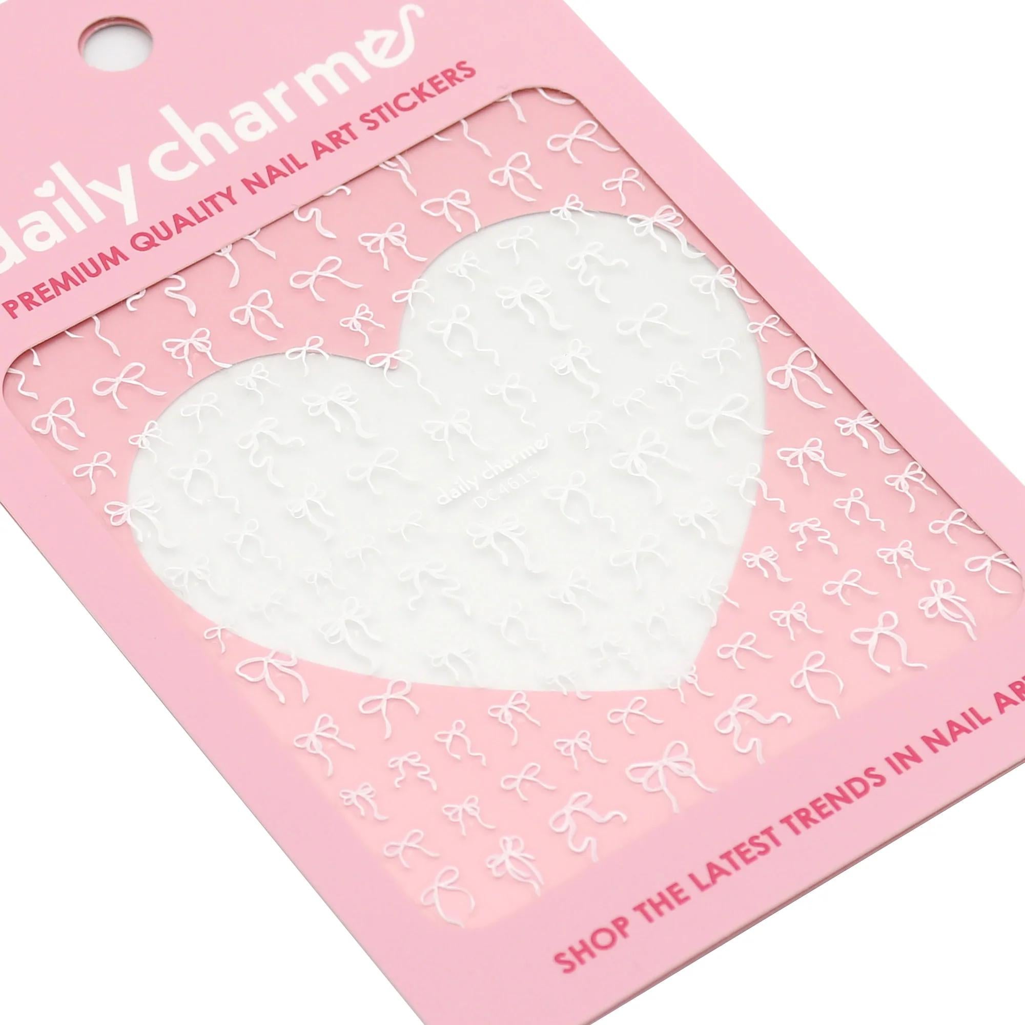 Daily Charme - Kawaii Nail Art Sticker – Ribbon Reverie – White - Nail Art at Beyond Polish