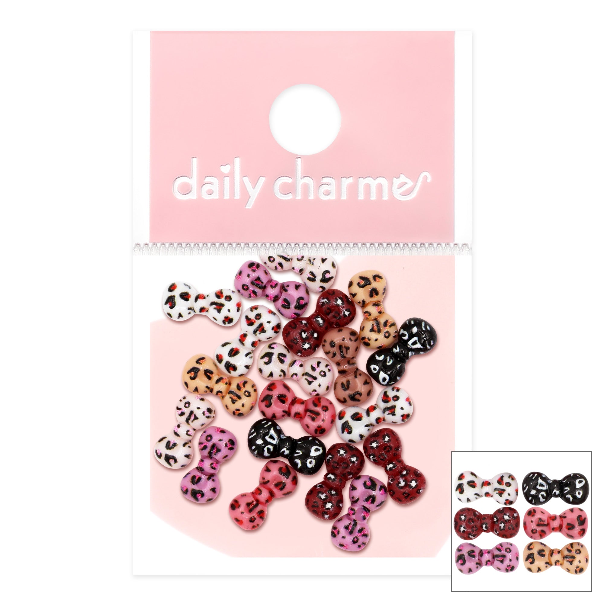 Daily Charme - Leopard Print Bows Resin Cabochons Mix - Nail Art at Beyond Polish