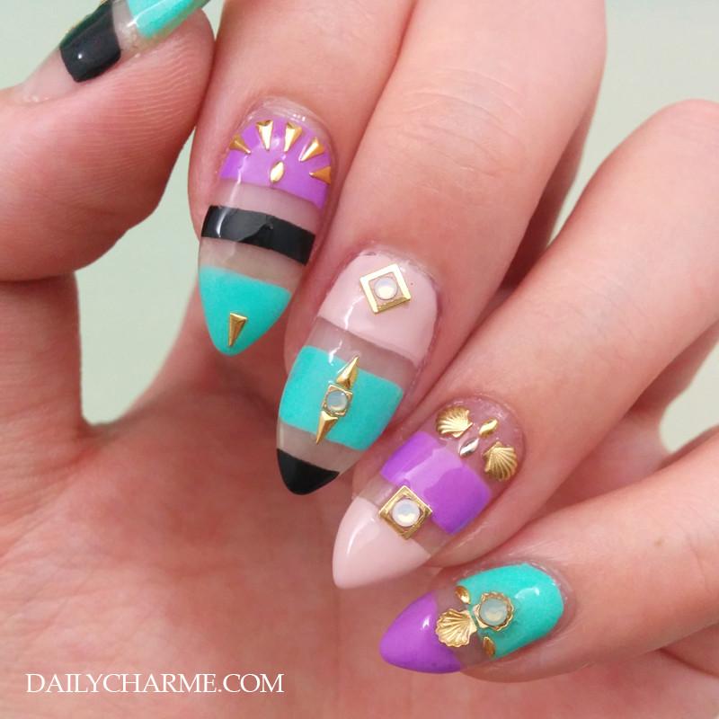 Daily Charme - Mini Skinny Triangle Stud - Gold - Nail Art at Beyond Polish