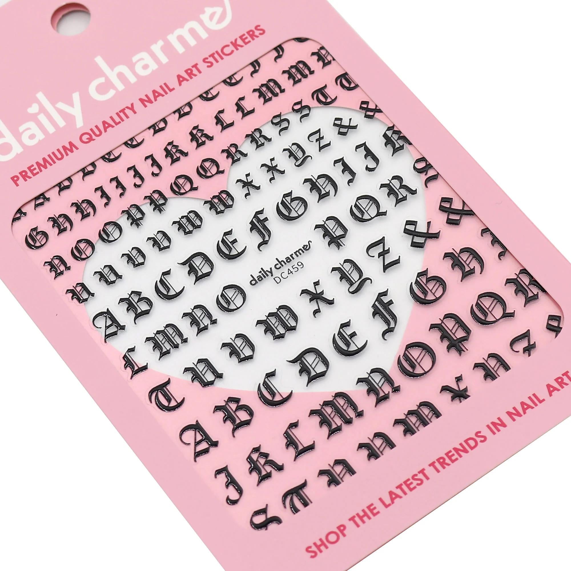 Daily Charme - Nail Art Sticker - Gothic Letters - Nail Art at Beyond Polish