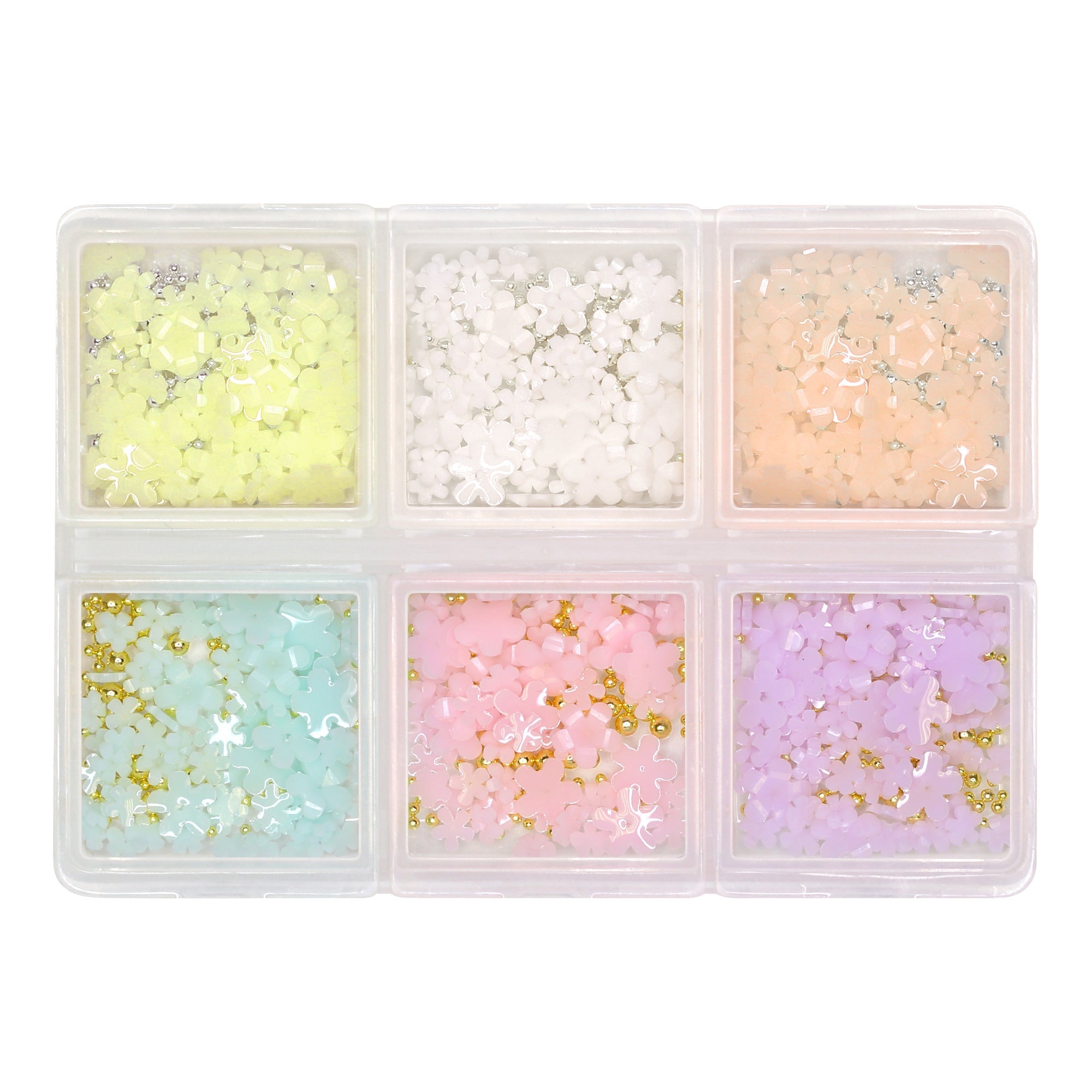 Daily Charme - Pastel Resin Flower & Caviar Beads Mix - 6 Colors - Nail Art at Beyond Polish