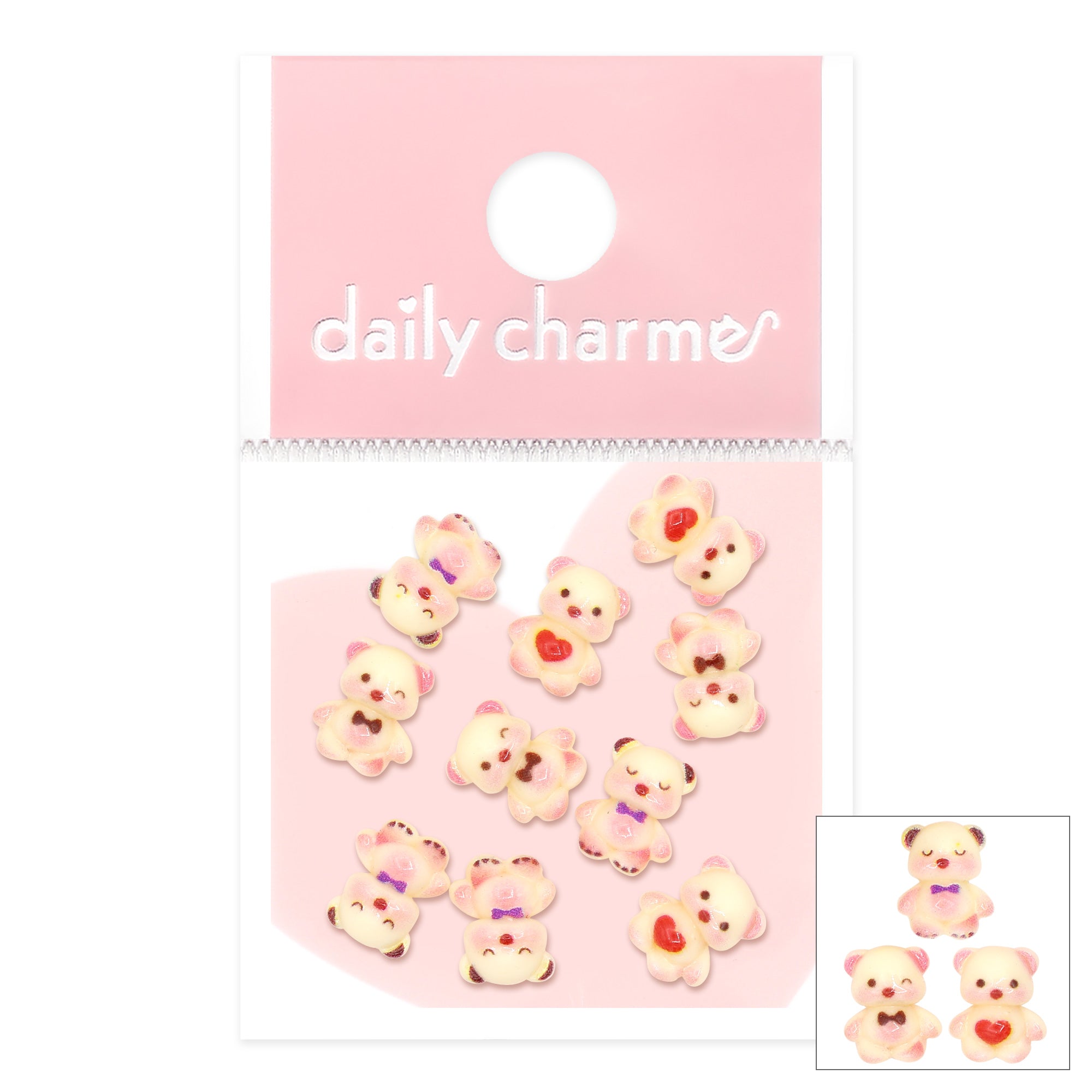 Daily Charme - Sweetheart Teddy Resin Cabochons Mix - Nail Art at Beyond Polish