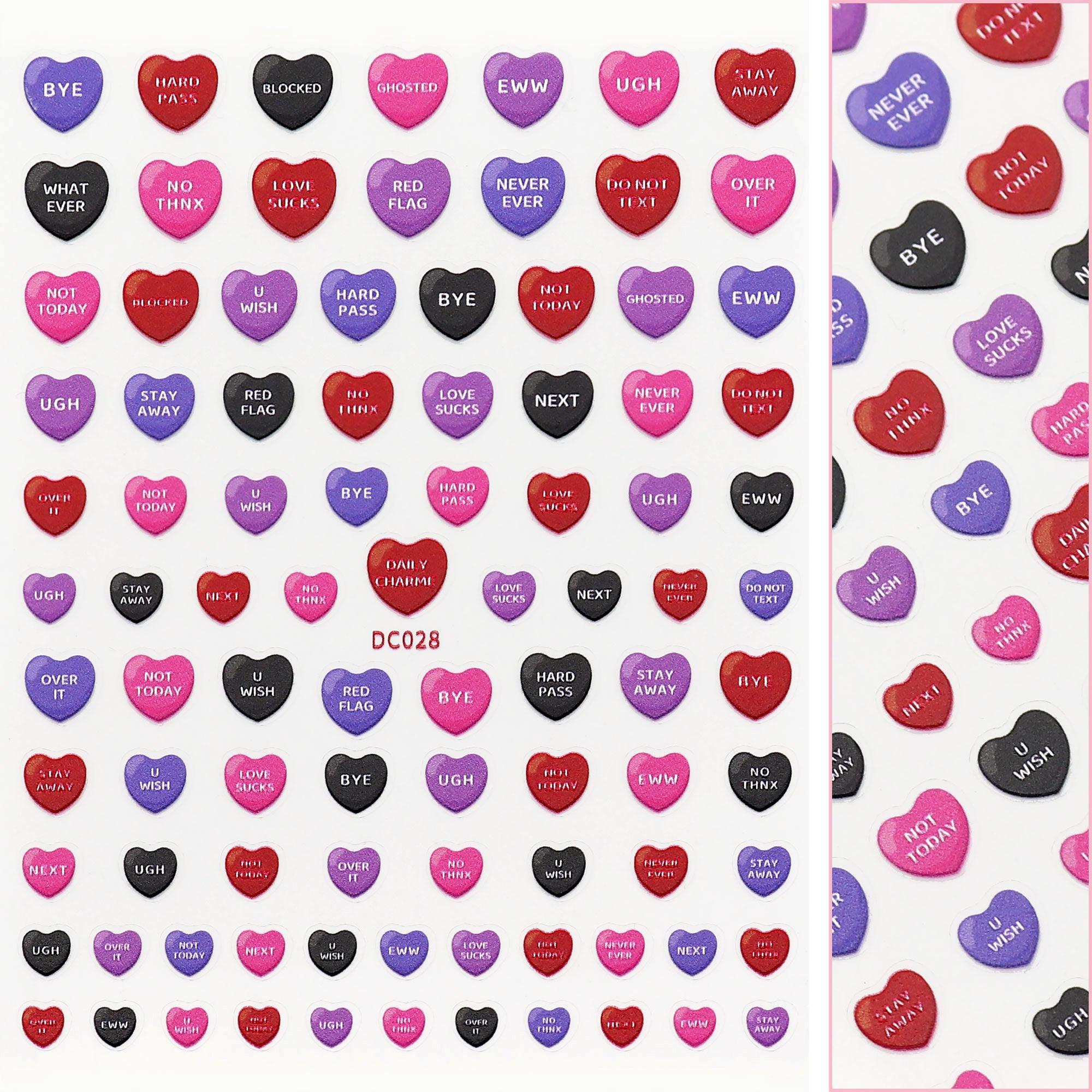 Daily Charme - Valentine 3D Embossed Nail Art Sticker / Anti-Sweet Talk - Nail Art at Beyond Polish