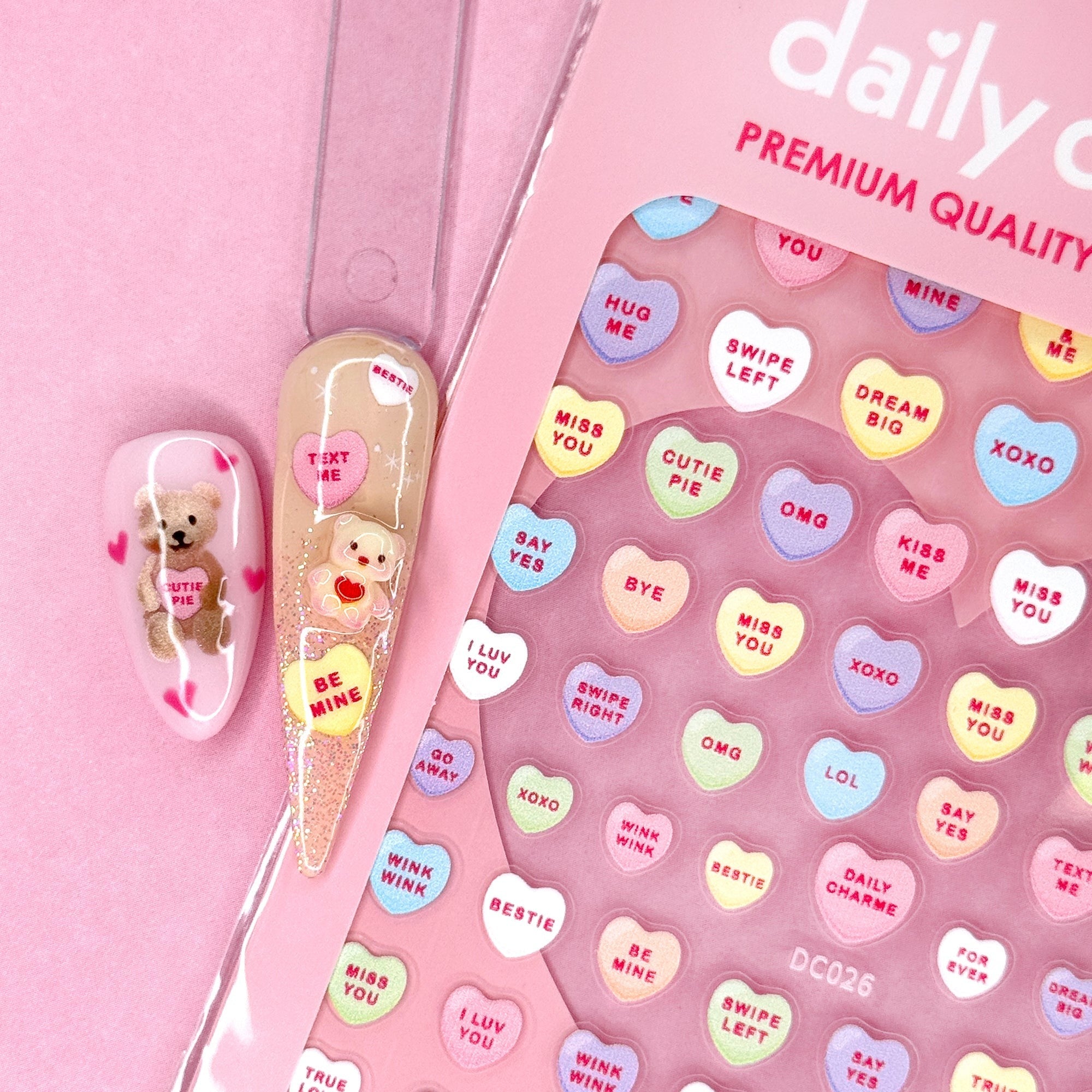 Daily Charme - Valentine 3D Embossed Nail Art Sticker Sweet Talk - Nail Art at Beyond Polish