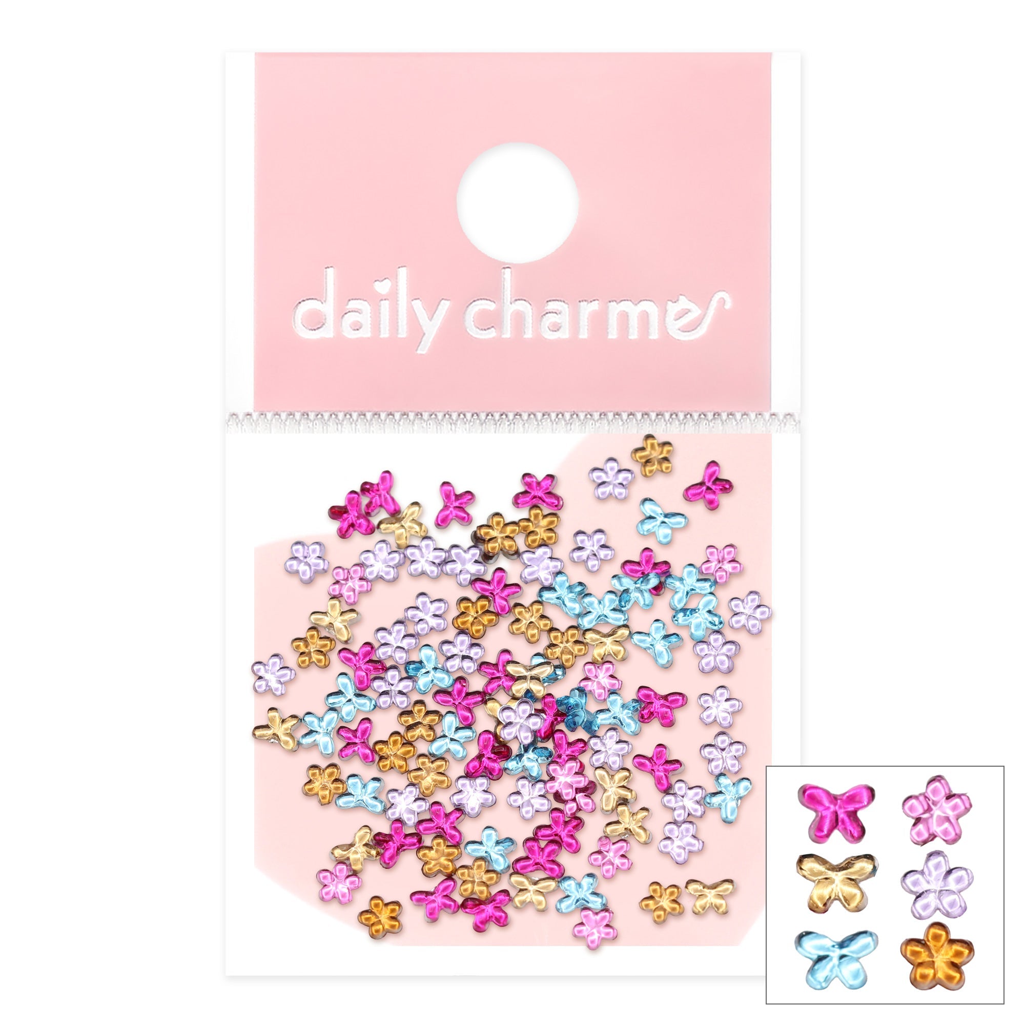 Daily Charme - Wildflower Flutter Colorful Resin Rhinestones Mix - Nail Art at Beyond Polish