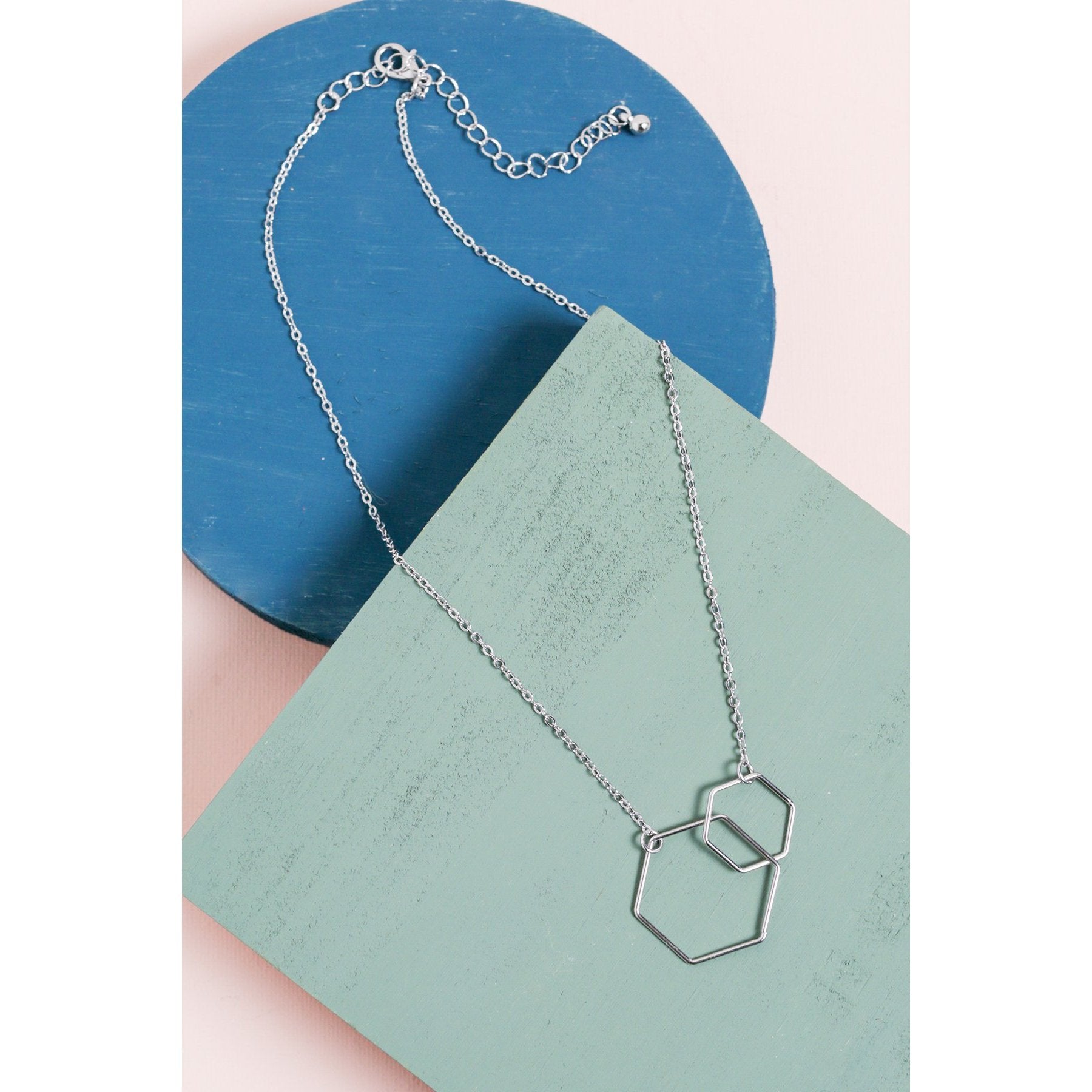 Double Hex Necklace - Necklaces at Beyond Polish