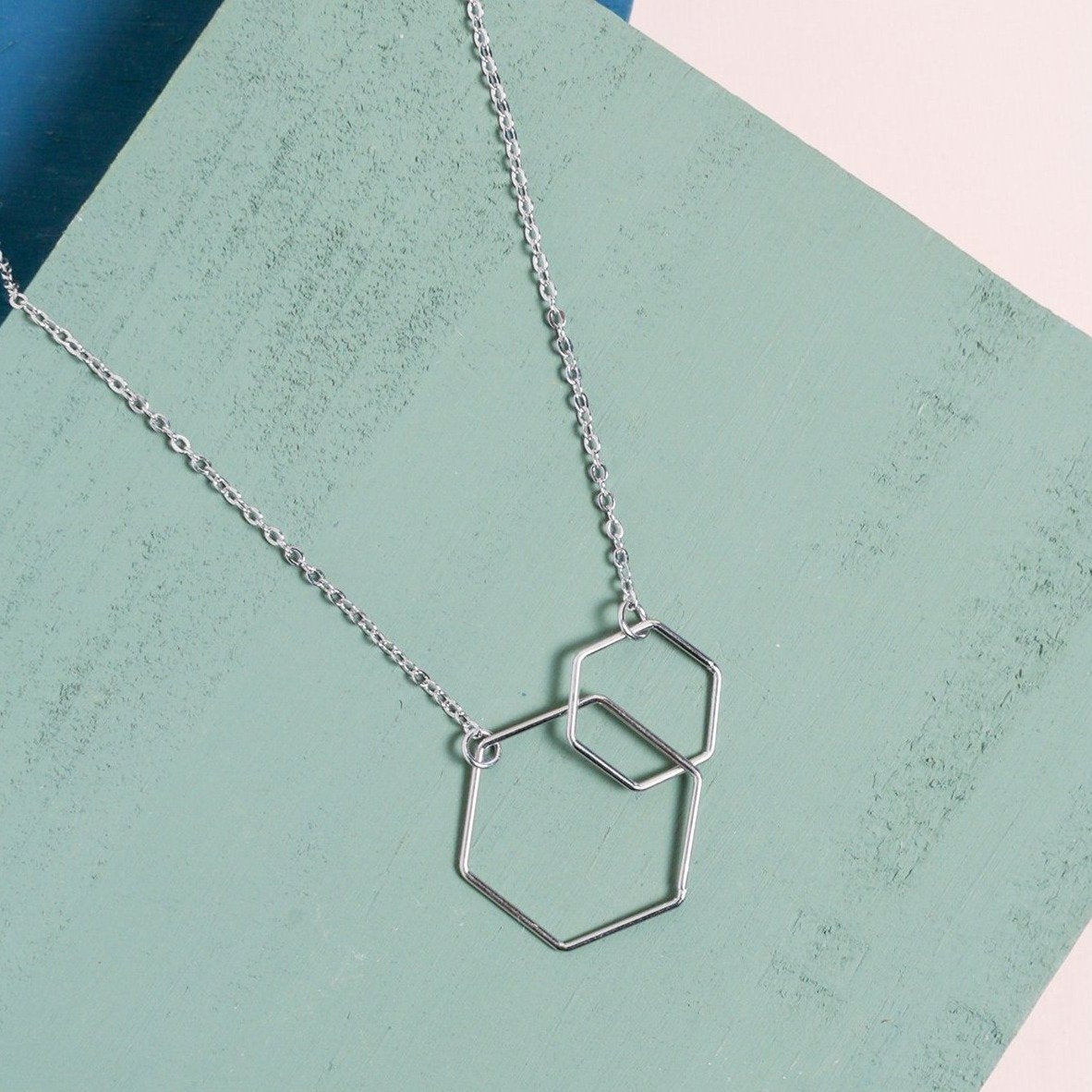 Double Hex Necklace - Necklaces at Beyond Polish