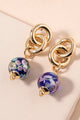 Floral Glass Bead Dangling Earrings - Earrings at Beyond Polish