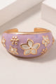 Flower Print Open Ring in Purple - Rings at Beyond Polish