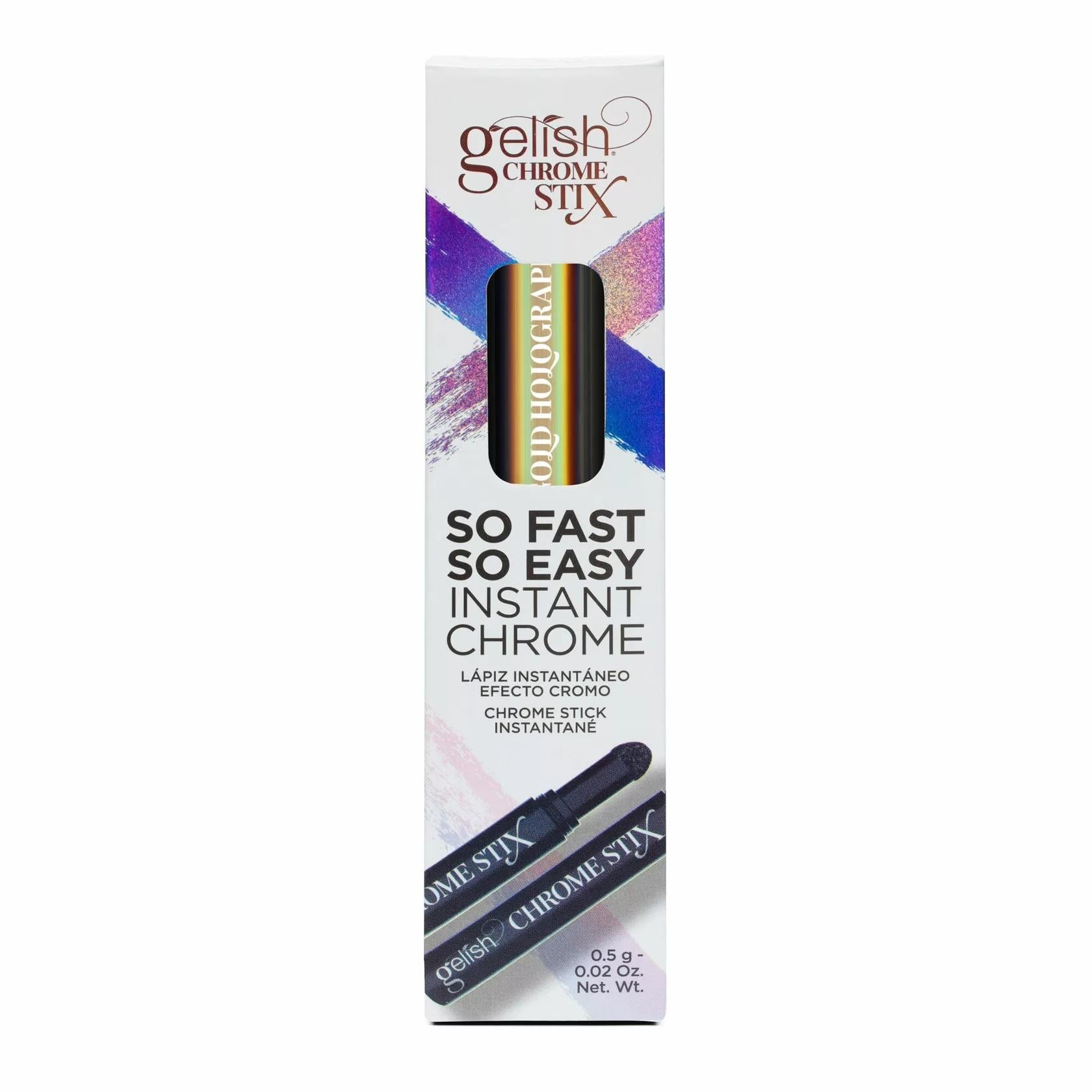 Gelish - Chrome Stix - Gold Holographic - Nail Art at Beyond Polish