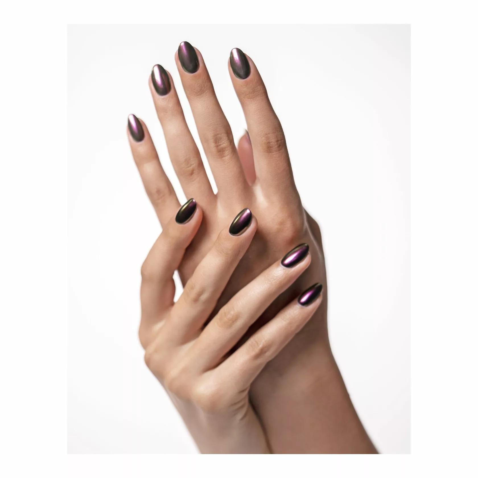 Gelish - Chrome Stix - Magenta Chameleon - Nail Art at Beyond Polish