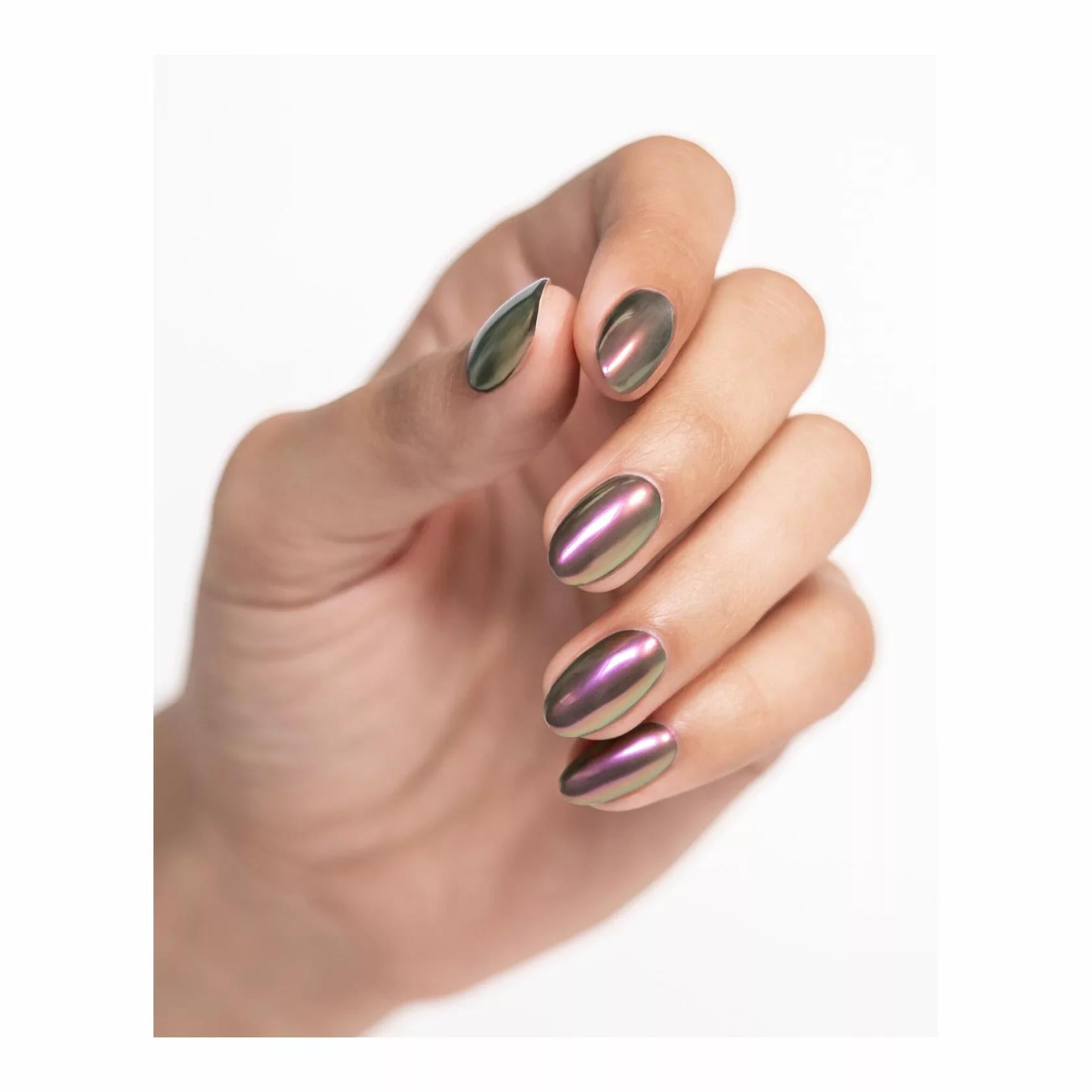 Gelish - Chrome Stix - Magenta Chameleon - Nail Art at Beyond Polish