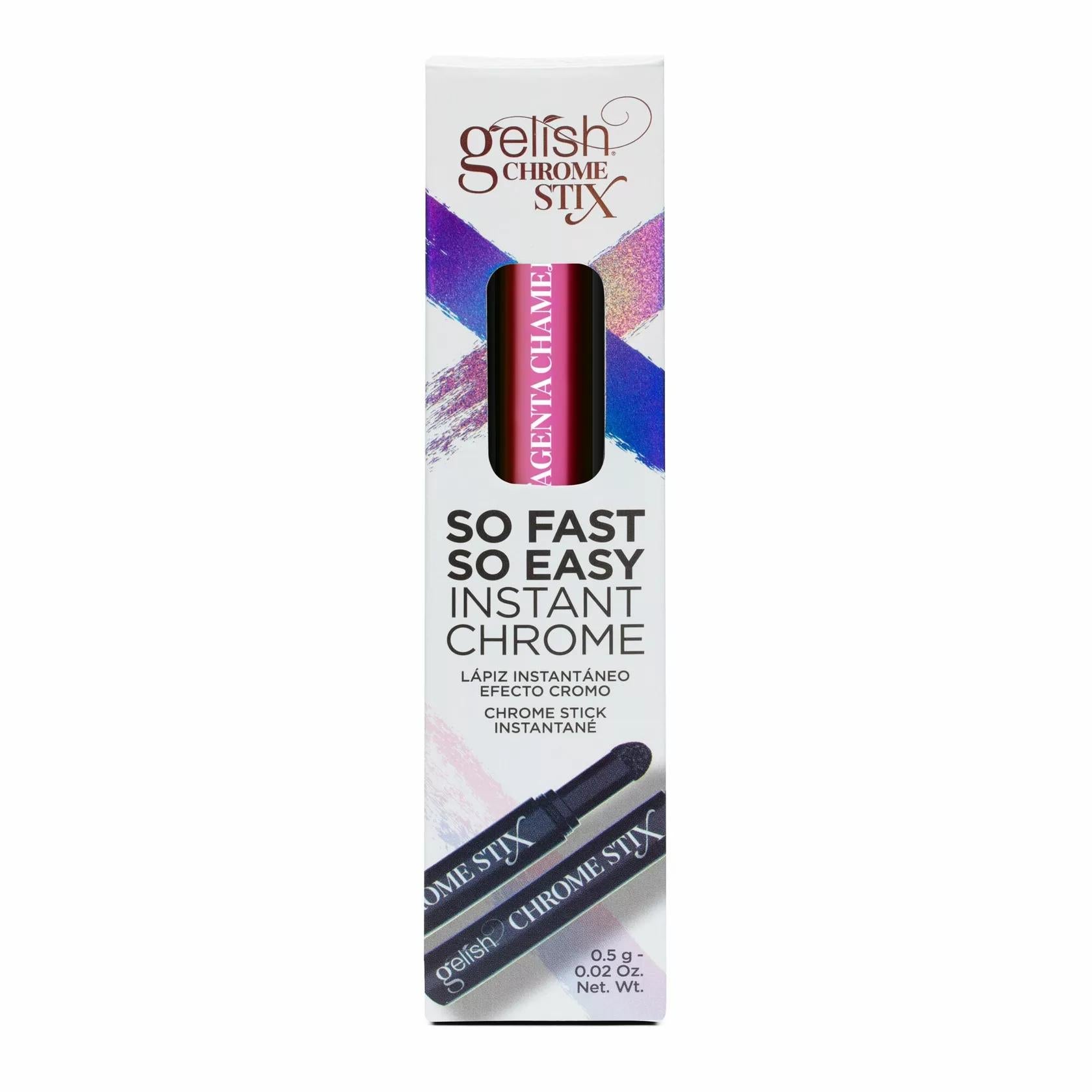 Gelish - Chrome Stix - Magenta Chameleon - Nail Art at Beyond Polish