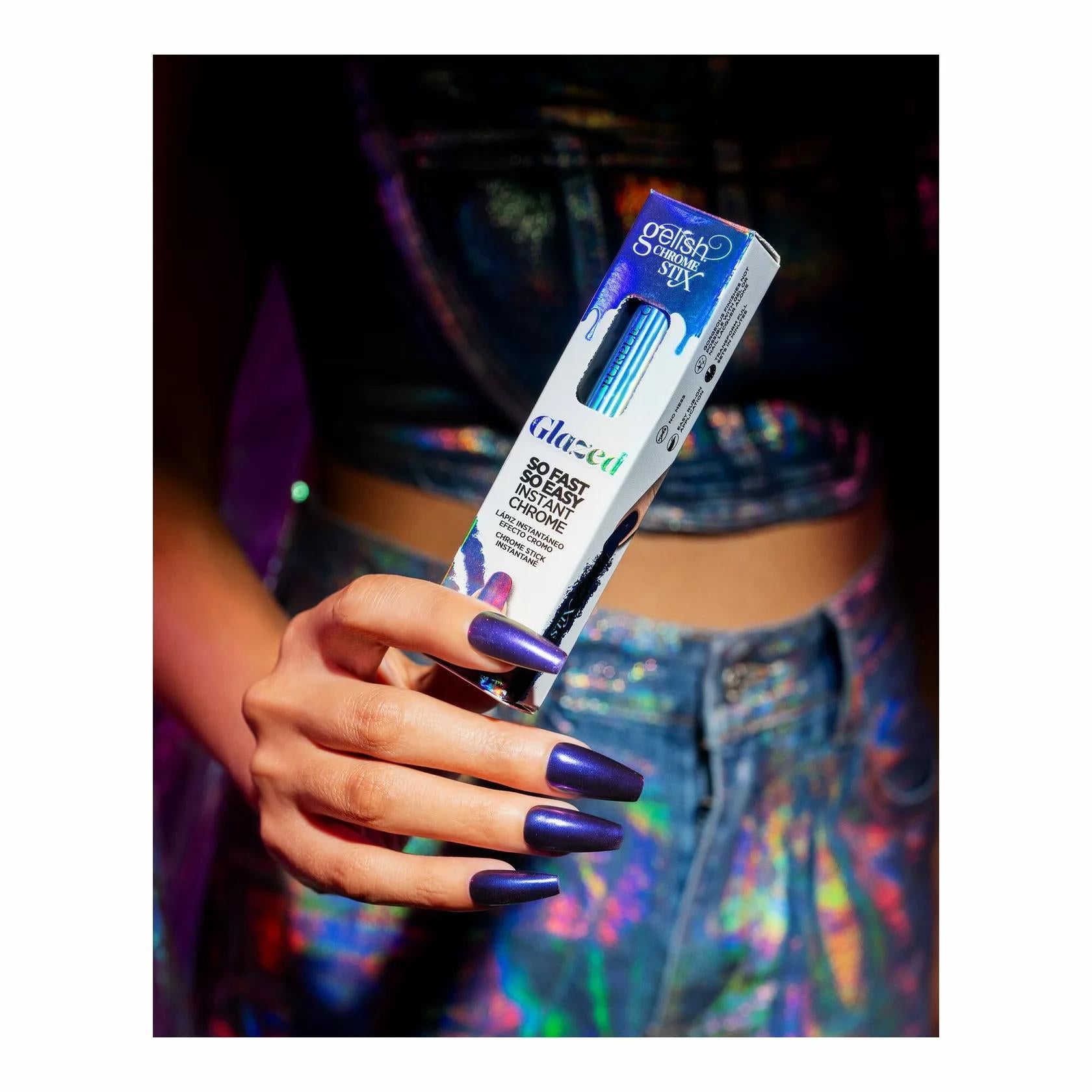 Gelish - Chrome Stix - Purple Glazed - Nail Art at Beyond Polish