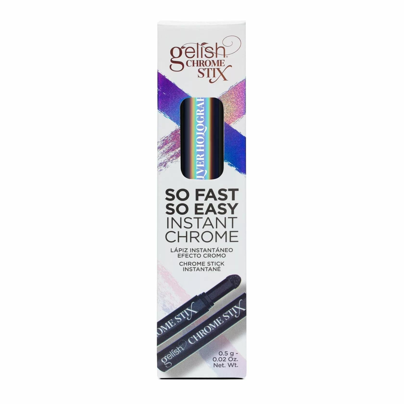 Gelish - Chrome Stix - Silver Holographic - Nail Art at Beyond Polish