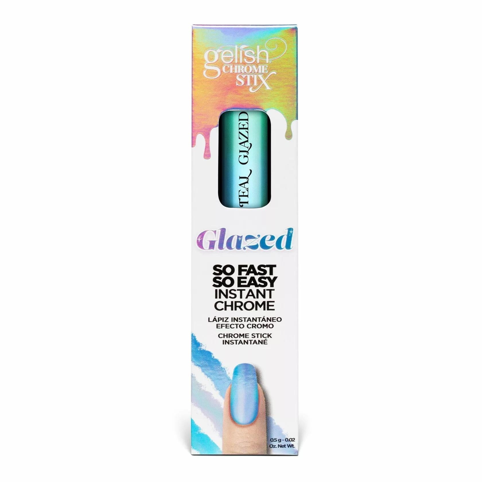 Gelish - Chrome Stix - Teal Glazed - Nail Art at Beyond Polish