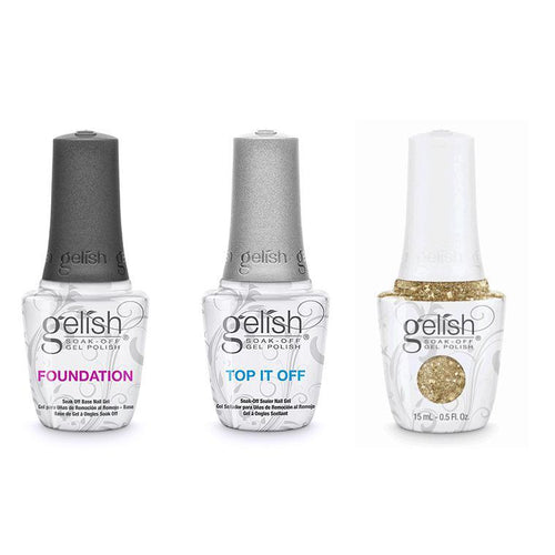 Gelish Combo - Base, Top & All That Glitters Is Gold