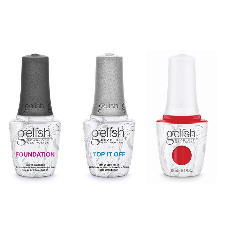 Gelish Combo - Base, Top & Fire Cracker - Gel Polish at Beyond Polish