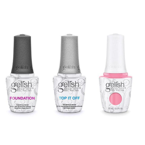 Gelish Combo - Base, Top & Make You Blink Pink