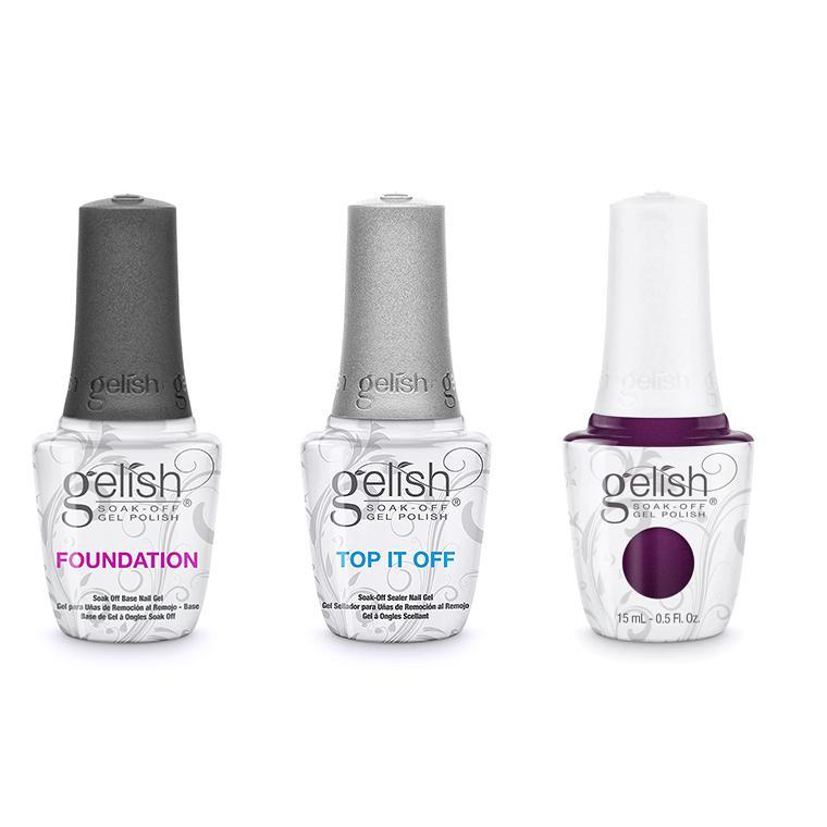 Gelish Combo - Base, Top & Plum And Done - Gel Polish at Beyond Polish